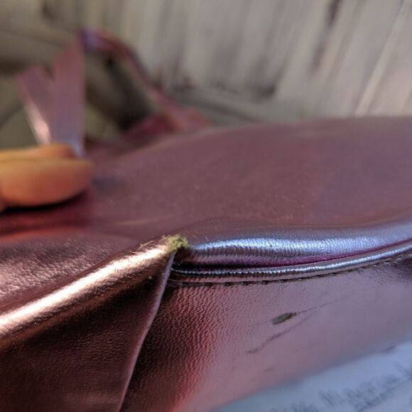 Pink Metallic beach tote bag handbag shoulder girl - Picture 7 of 7